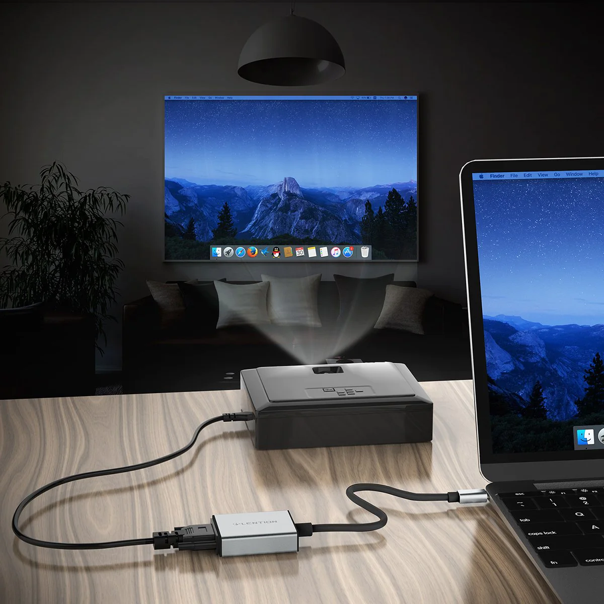 Bộ chuyển đổi USB-C sang VGA Lention CU108V