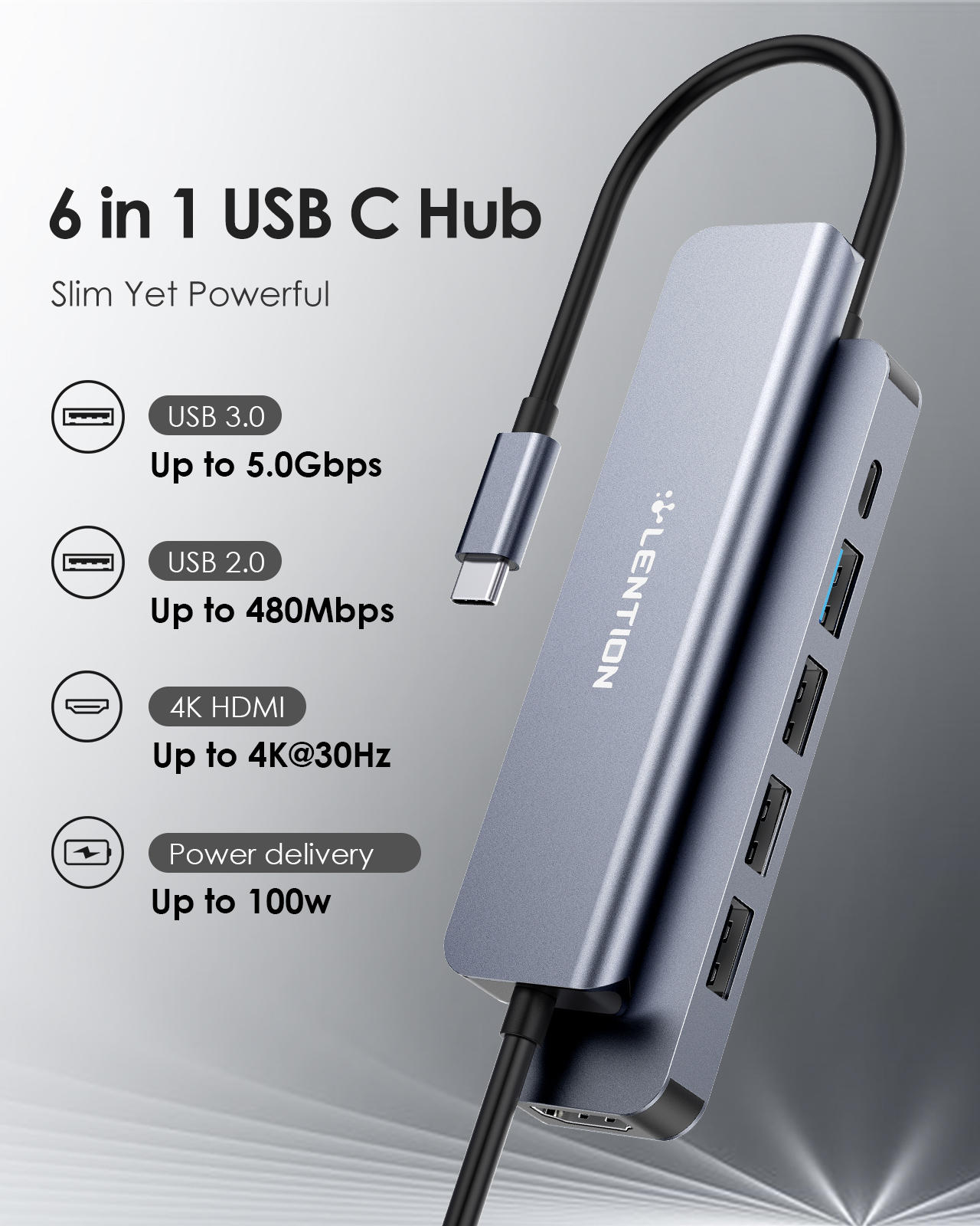 Bộ chuyển đổi USB-C 6 trong 1 CE17H