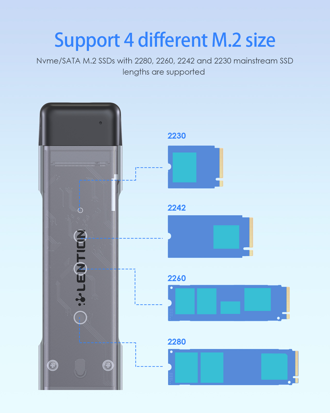 Box ổ cứng SSD M2 NVMe 0.15m Lention C9Elite