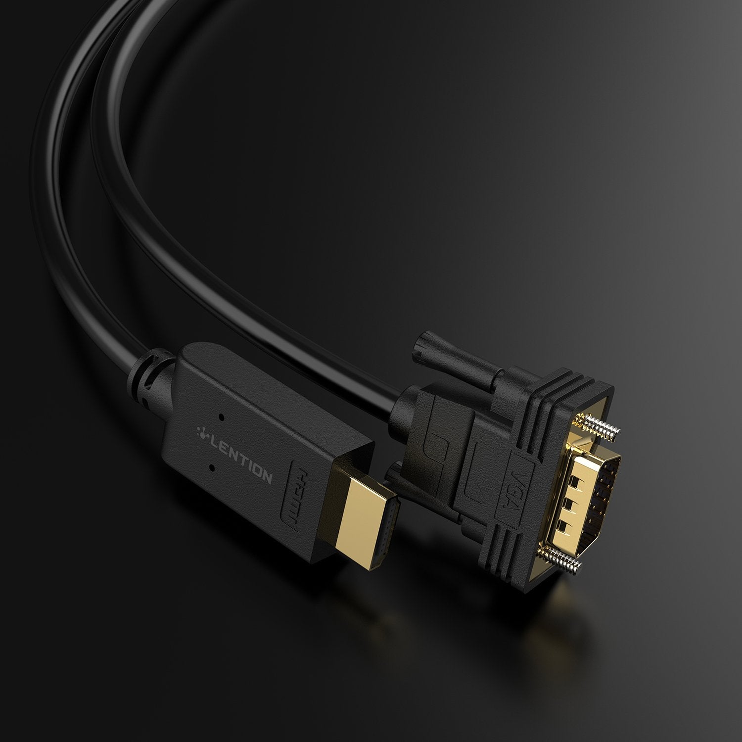 Cáp chuyển đổi HDMI to VGA (1.8M) Lention HV-1.8M