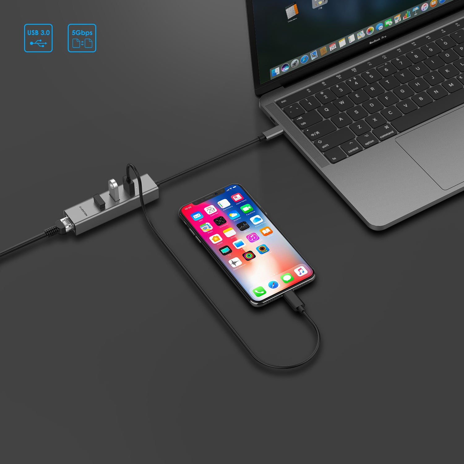 Bộ chuyển đổi USB-C 4 trong 1 Lention C23s