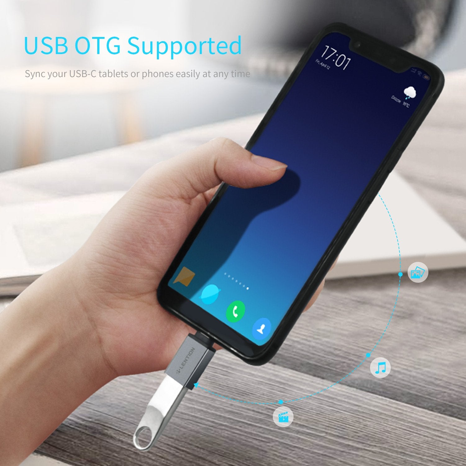 Đầu chuyển đổi USB-C sang USB-A 3.0  Lention C3