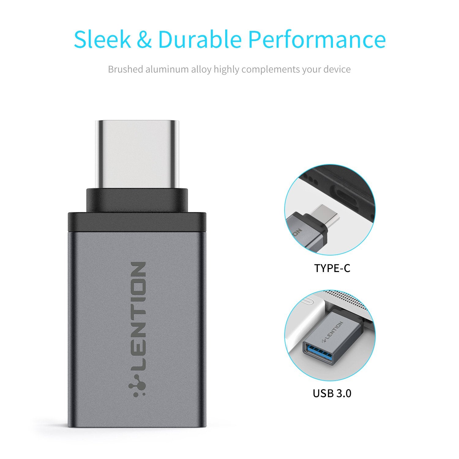 Đầu chuyển đổi USB-C sang USB-A 3.0  Lention C3