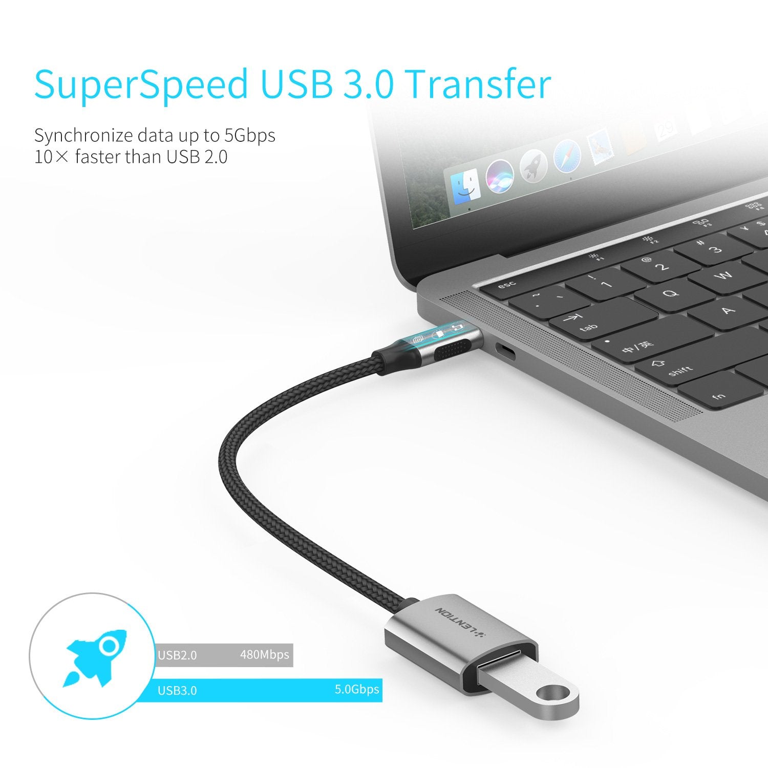 Bộ chuyển đổi USB-C sang USB-A 3.0 Lention C6