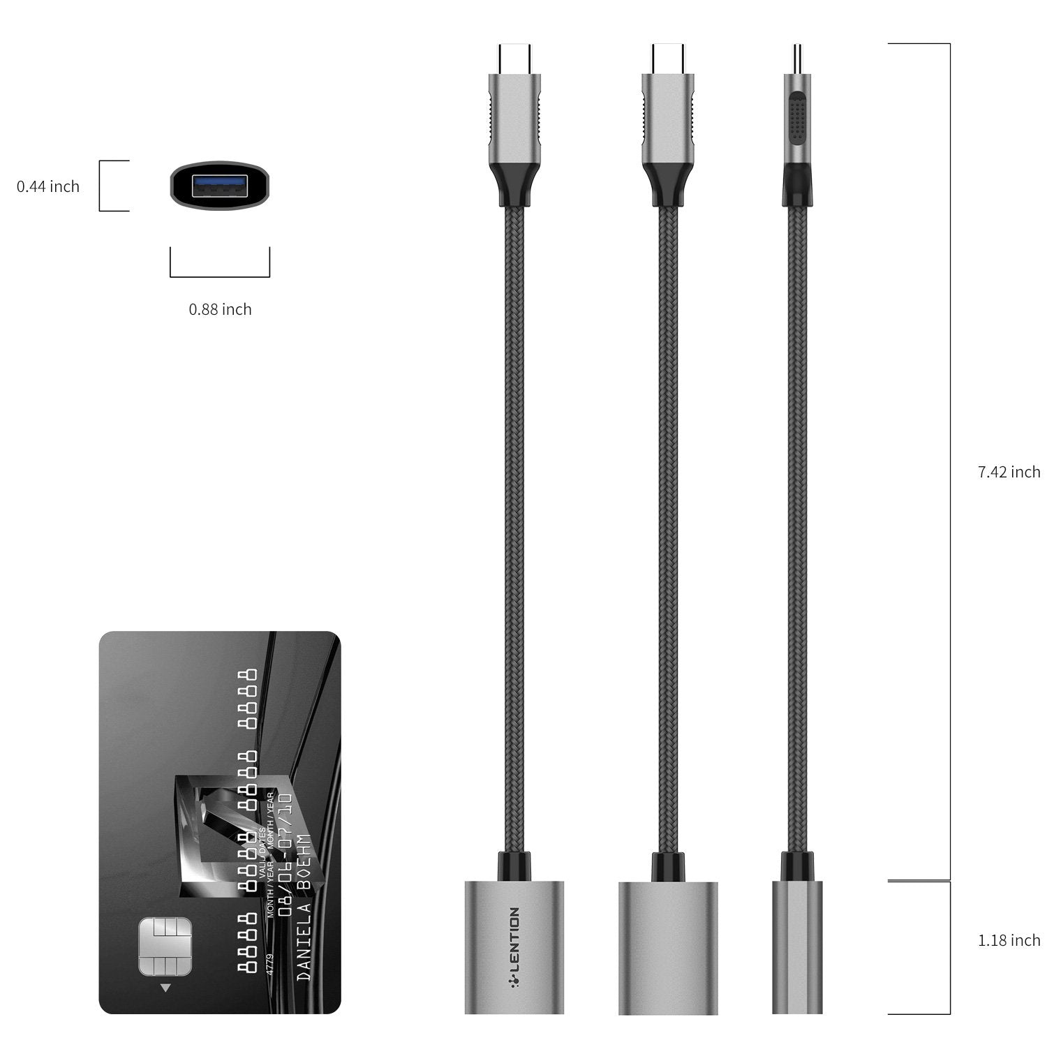 Bộ chuyển đổi USB-C sang USB-A 3.0 Lention C6