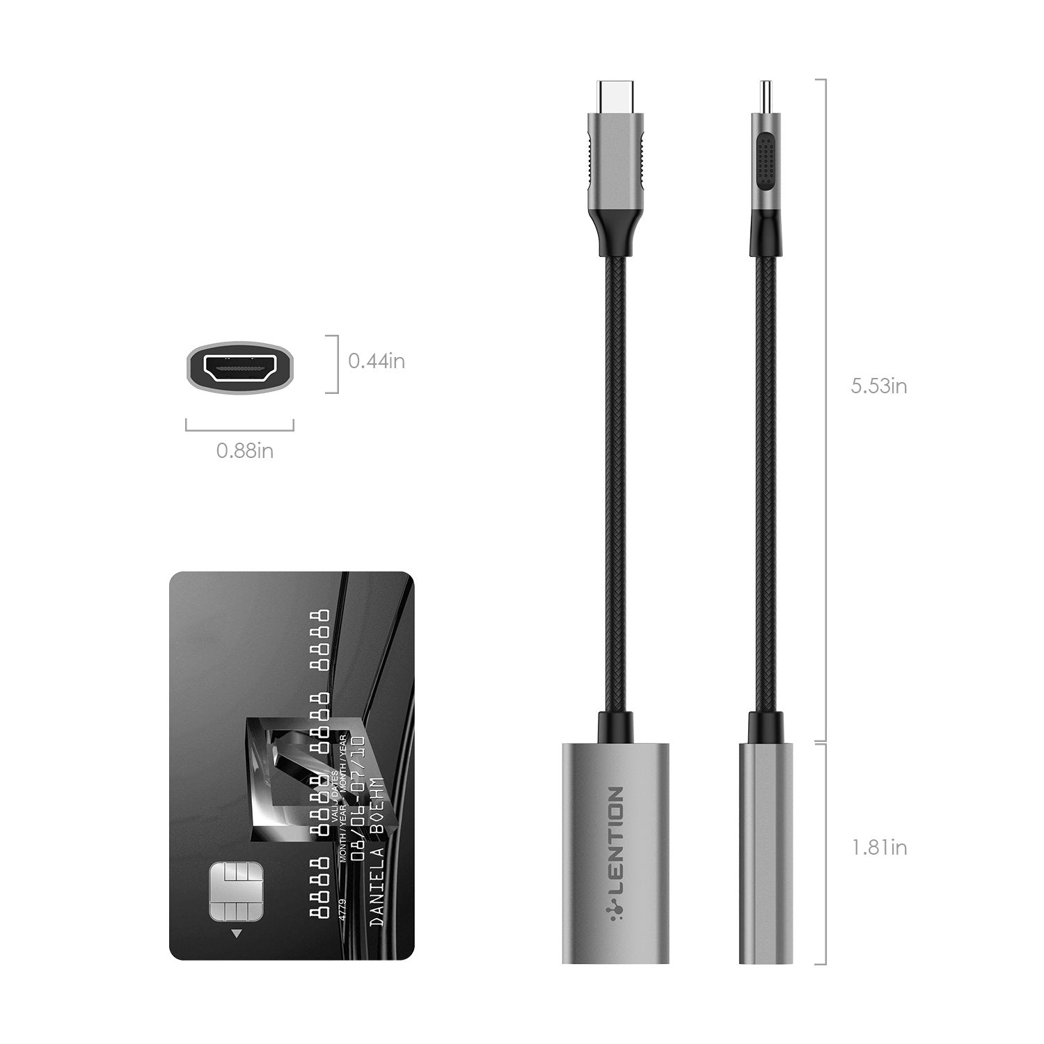 Bộ chuyển đổi USB-C sang HDMI 4K 60Hz Lention CU607H