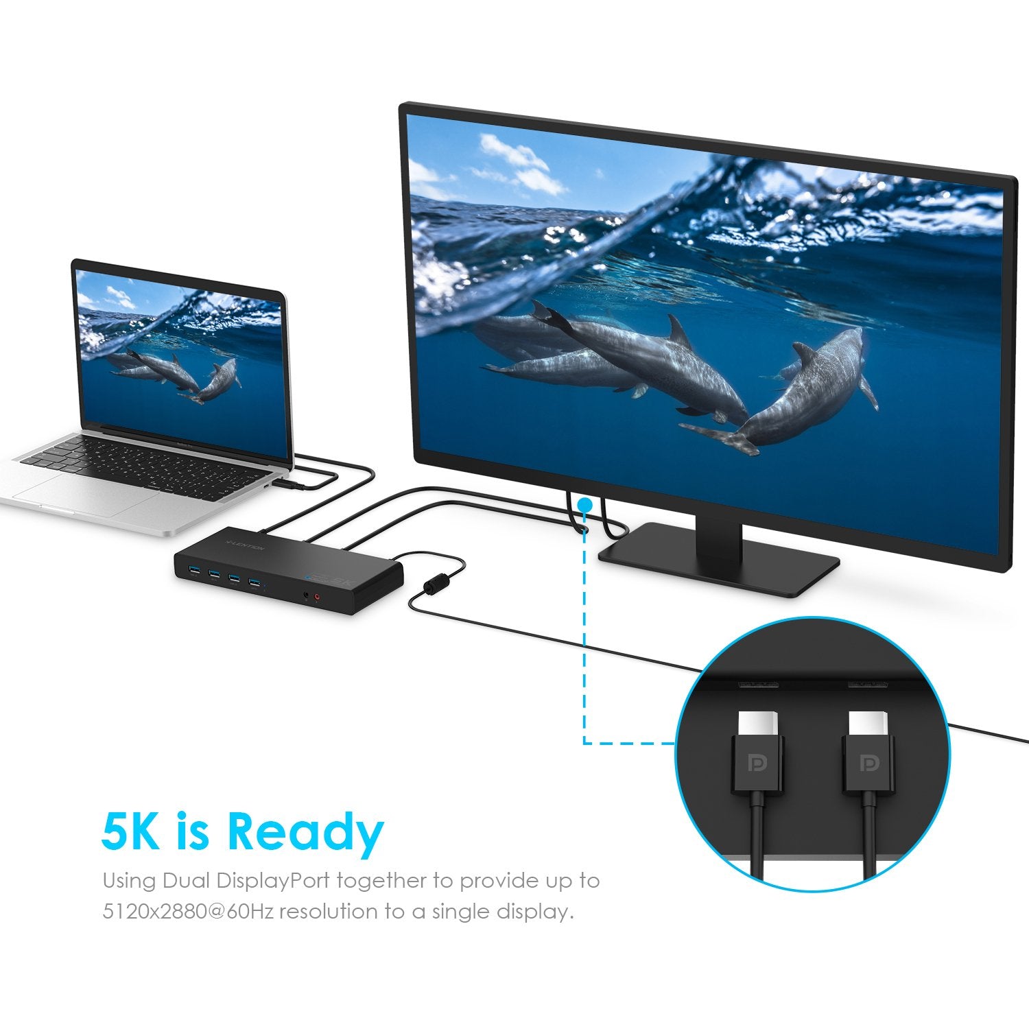 Bộ chuyển đổi USB-C 15 trong 1 Lention Ultra 5K D92 HDEAM