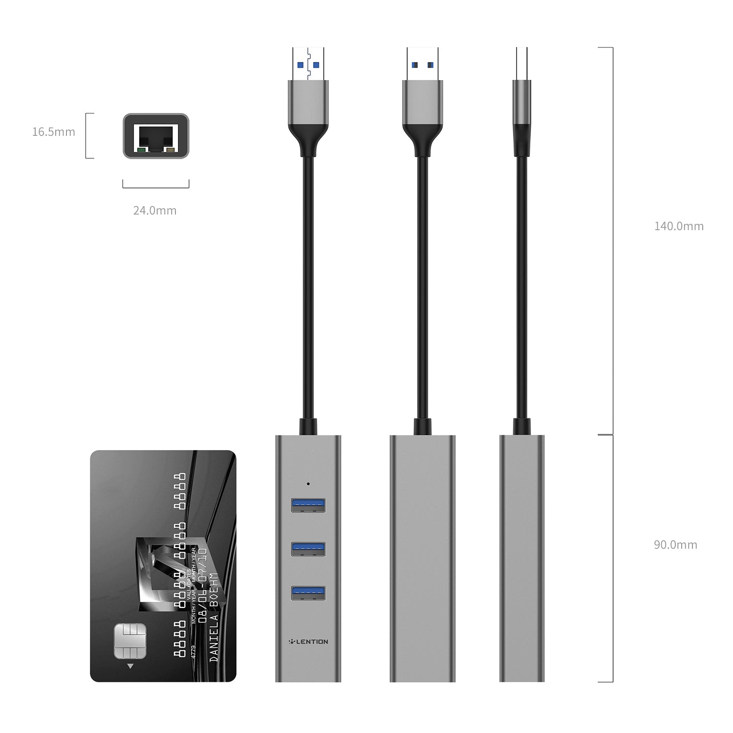 Bộ chuyển đổi USB-A 4 trong 1 Lention H23s