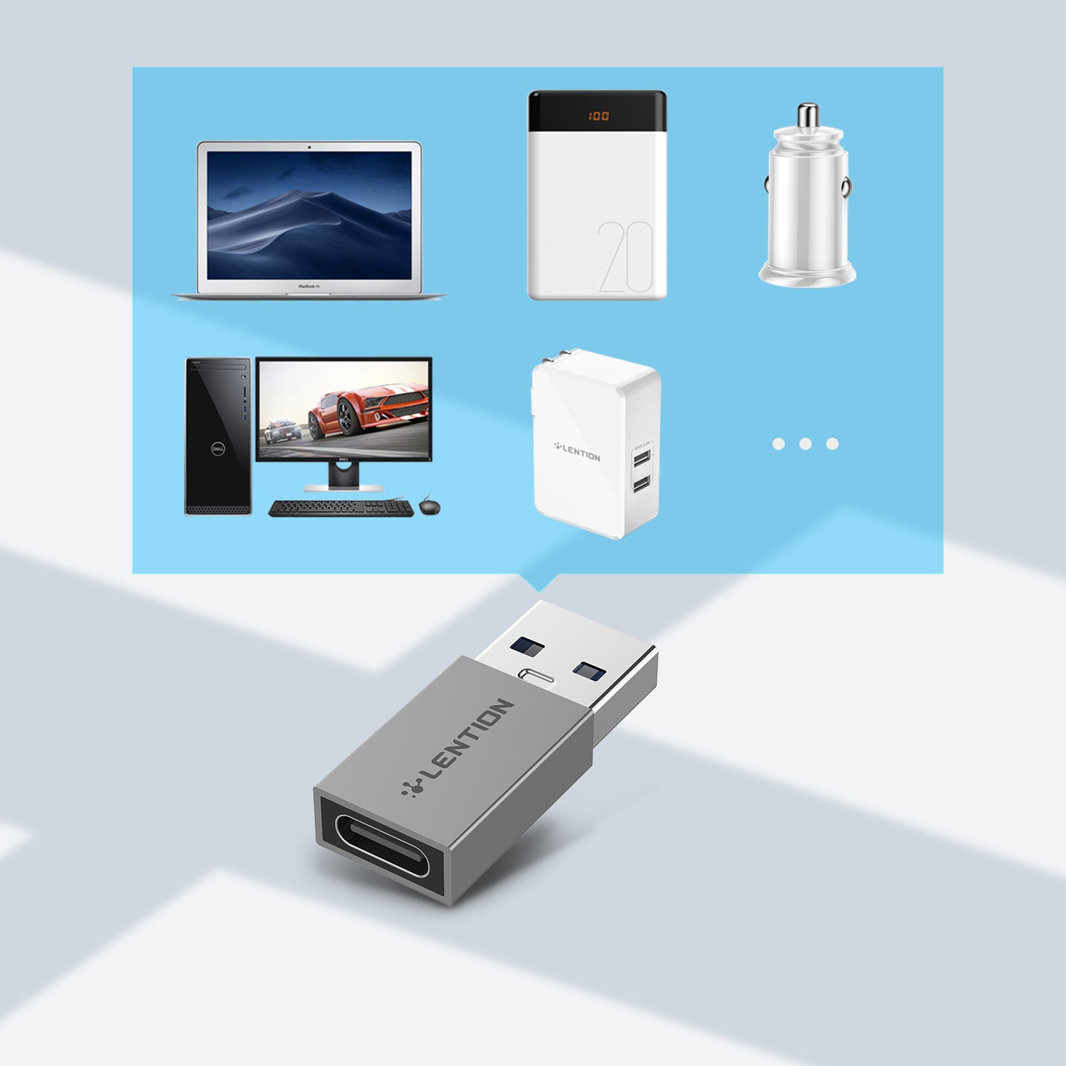 Đầu chuyển đổi USB-A sang USB-C Lention H3