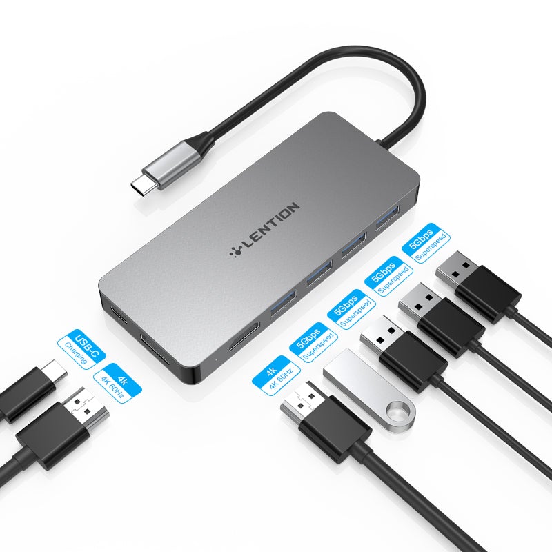 Bộ chuyển đổi USB-C 7 trong 1 Lention C45H