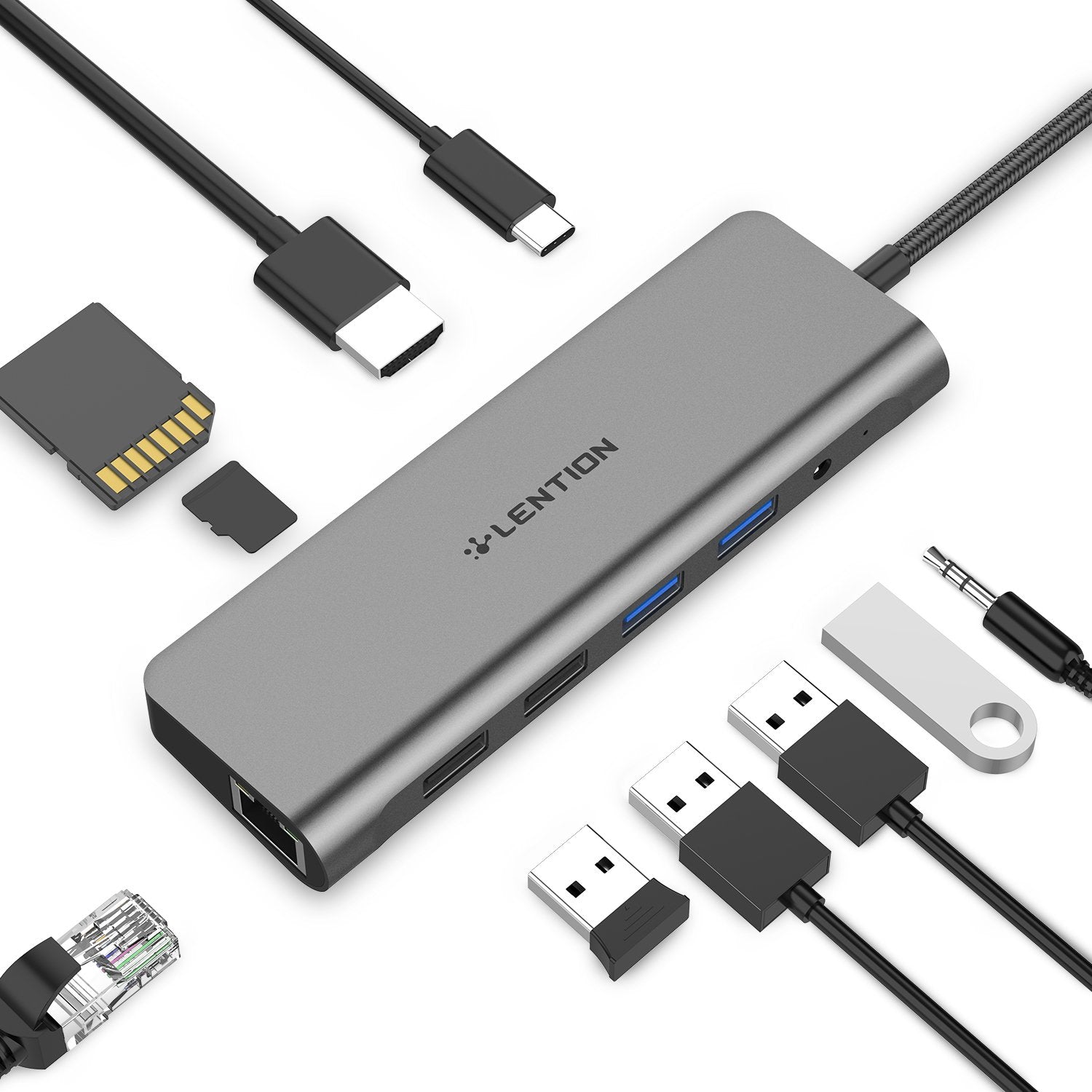 Bộ chuyển đổi USB-C 10 trong 1 Lention C69HEACR