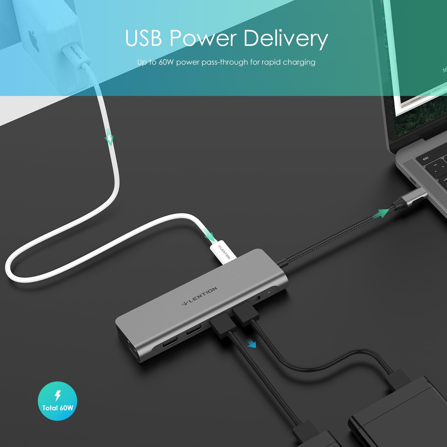 Bộ chuyển đổi USB-C 10 trong 1 Lention C69HEACR