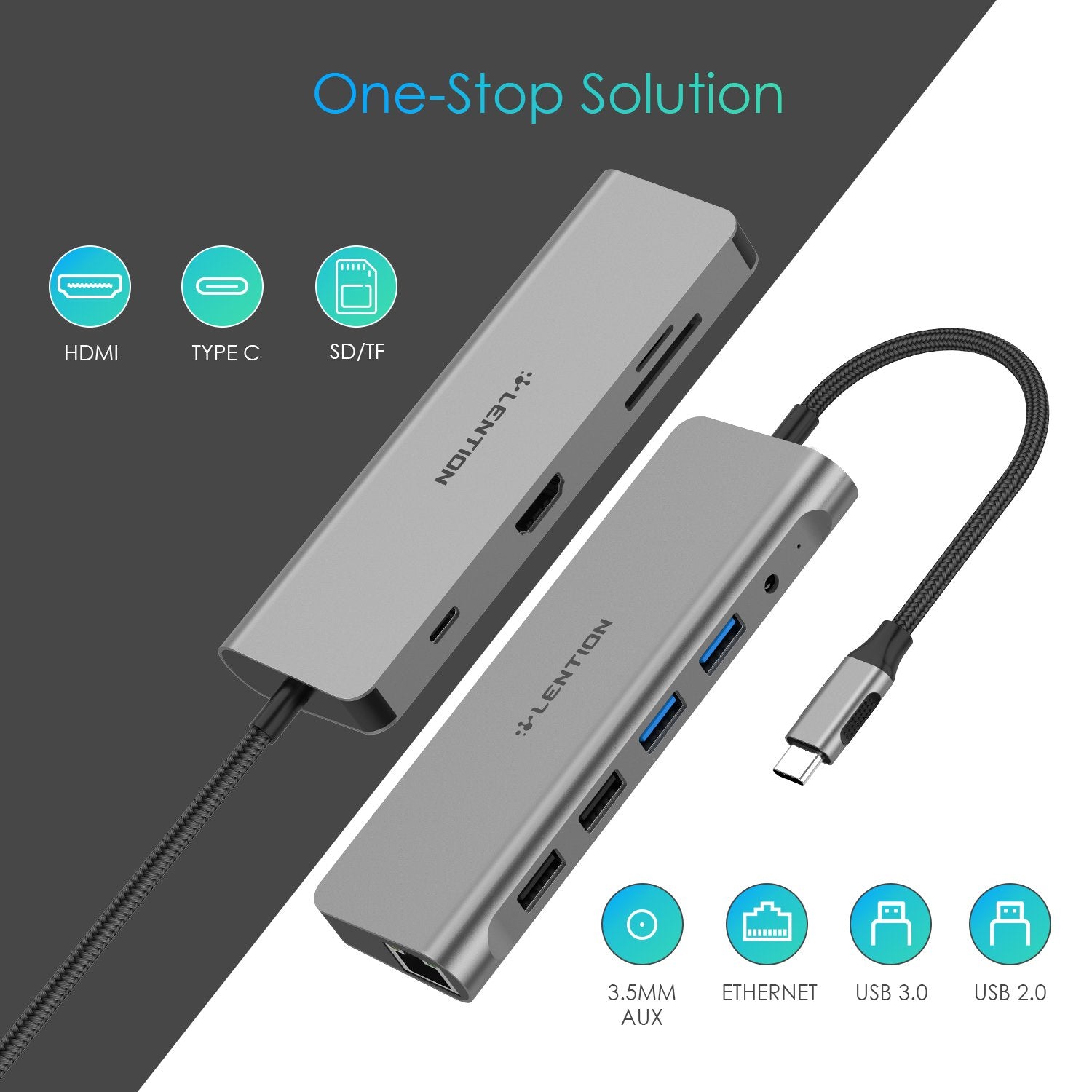 Bộ chuyển đổi USB-C 10 trong 1 Lention C69HEACR