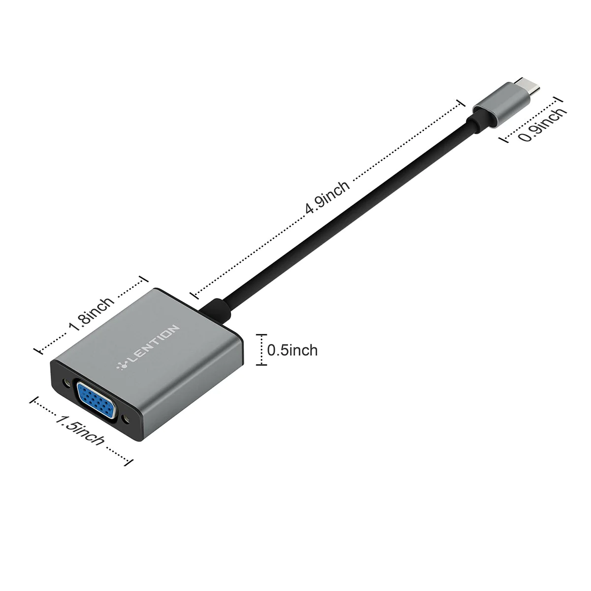 Bộ chuyển đổi USB-C sang VGA Lention CU108V