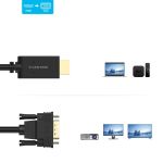 Cáp chuyển đổi HDMI to VGA (1.8M) Lention HV-1.8M